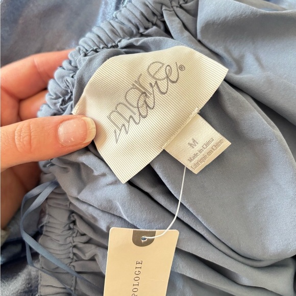 NWT Anthropologie Mare Mare Holiday Christmas Party Blue Satin Mini Dress Medium - Picture 5 of 7